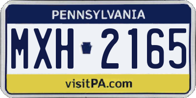 PA license plate MXH2165