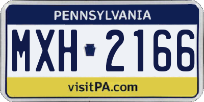 PA license plate MXH2166