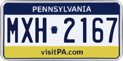 PA license plate MXH2167