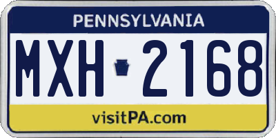 PA license plate MXH2168
