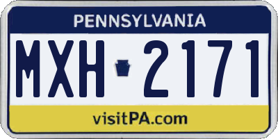 PA license plate MXH2171