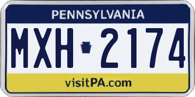 PA license plate MXH2174