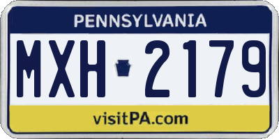 PA license plate MXH2179