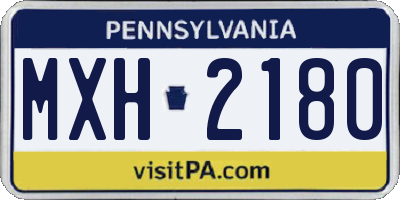 PA license plate MXH2180