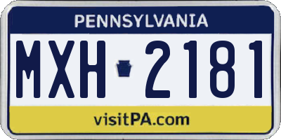PA license plate MXH2181