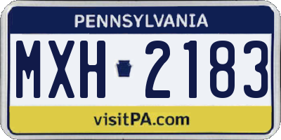 PA license plate MXH2183