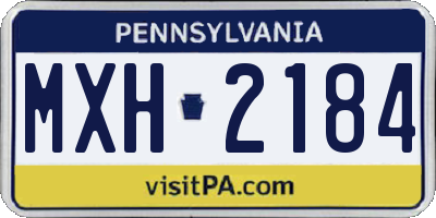 PA license plate MXH2184