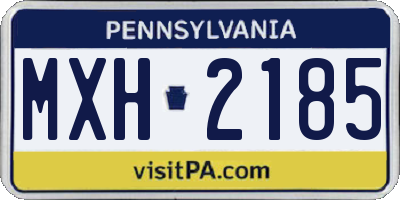 PA license plate MXH2185