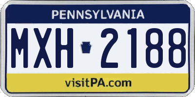 PA license plate MXH2188