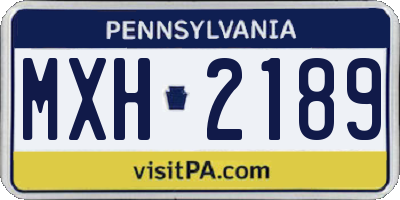 PA license plate MXH2189