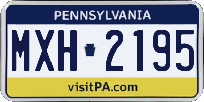 PA license plate MXH2195