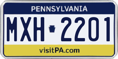 PA license plate MXH2201