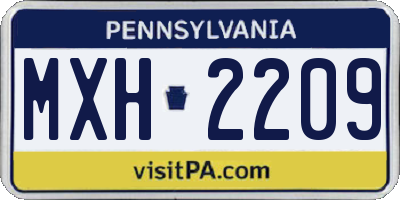 PA license plate MXH2209