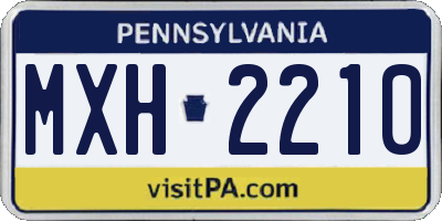 PA license plate MXH2210