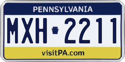 PA license plate MXH2211