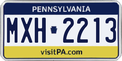 PA license plate MXH2213