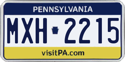 PA license plate MXH2215