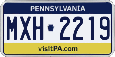 PA license plate MXH2219