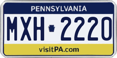 PA license plate MXH2220