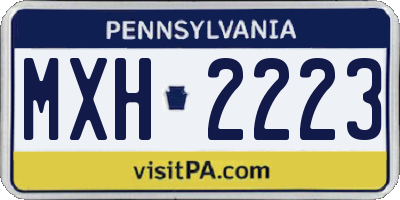 PA license plate MXH2223