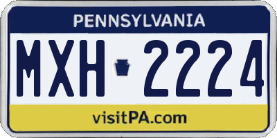 PA license plate MXH2224