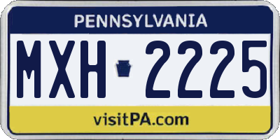 PA license plate MXH2225