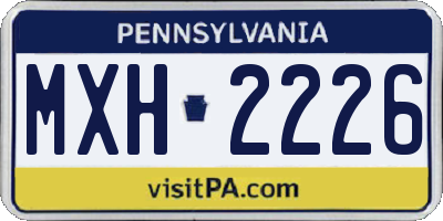 PA license plate MXH2226