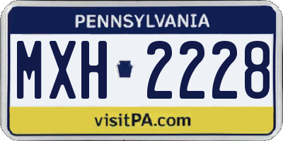 PA license plate MXH2228