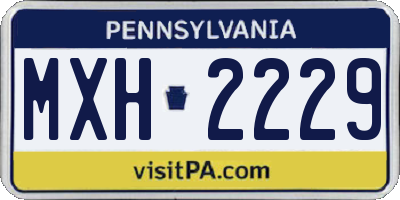 PA license plate MXH2229