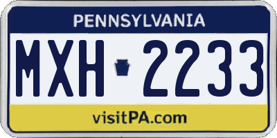 PA license plate MXH2233