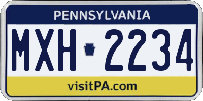 PA license plate MXH2234
