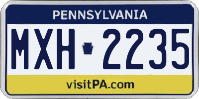 PA license plate MXH2235