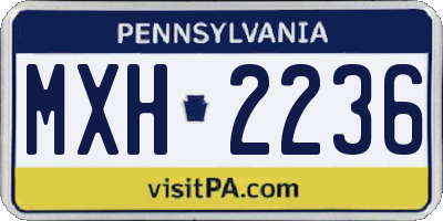 PA license plate MXH2236