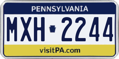 PA license plate MXH2244