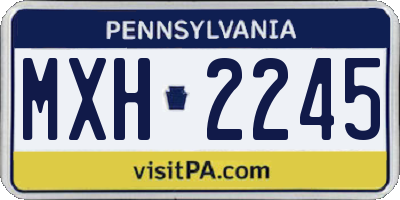 PA license plate MXH2245