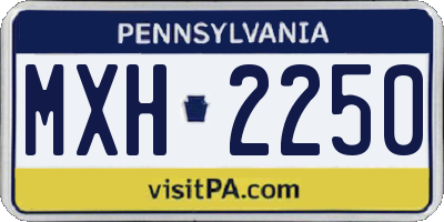 PA license plate MXH2250