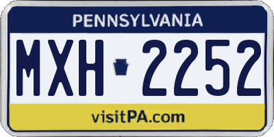 PA license plate MXH2252