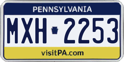 PA license plate MXH2253