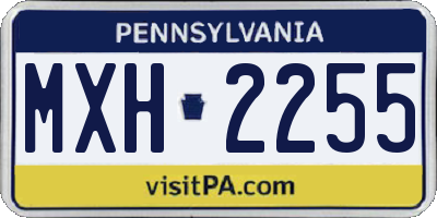 PA license plate MXH2255
