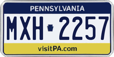 PA license plate MXH2257