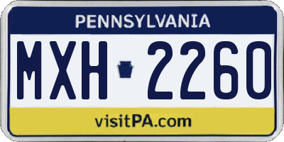 PA license plate MXH2260