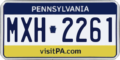 PA license plate MXH2261