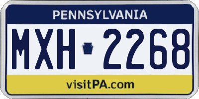 PA license plate MXH2268