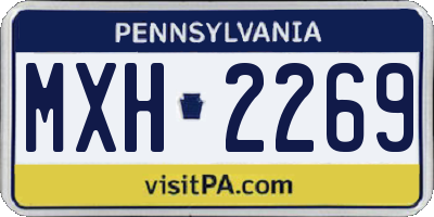 PA license plate MXH2269