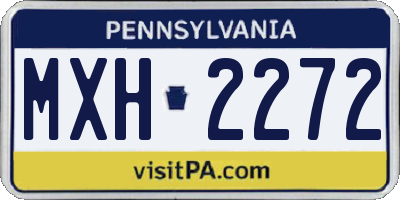 PA license plate MXH2272