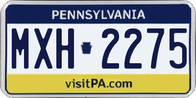 PA license plate MXH2275