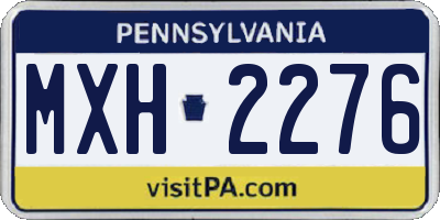 PA license plate MXH2276