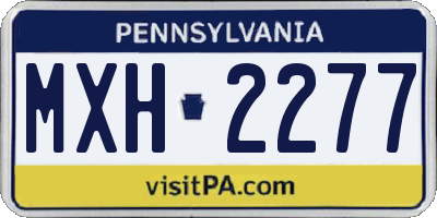 PA license plate MXH2277