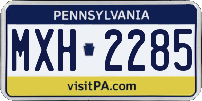 PA license plate MXH2285
