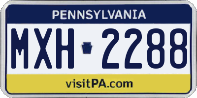 PA license plate MXH2288
